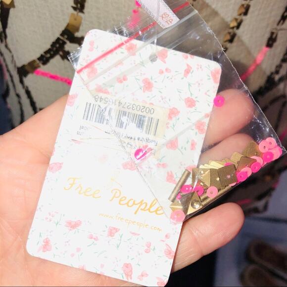 SALE! New Free People Tan Sequin Camisole Top XS - Picture 8 of 10